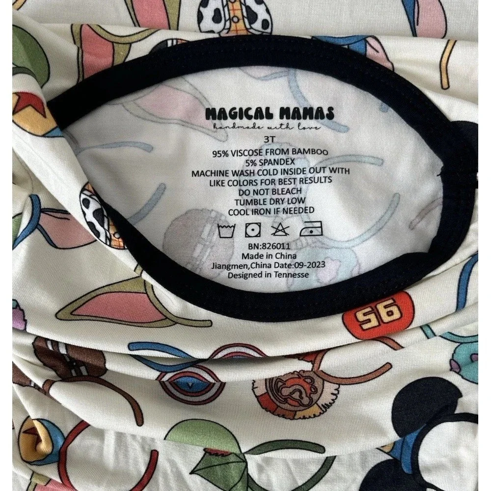 New Bamboo Girls Dress Disney Park Mickey EARS Summer Size 3 3T FULL Twirl Swing